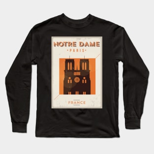 Notre Dame Paris Poster Design Long Sleeve T-Shirt